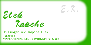 elek kapche business card